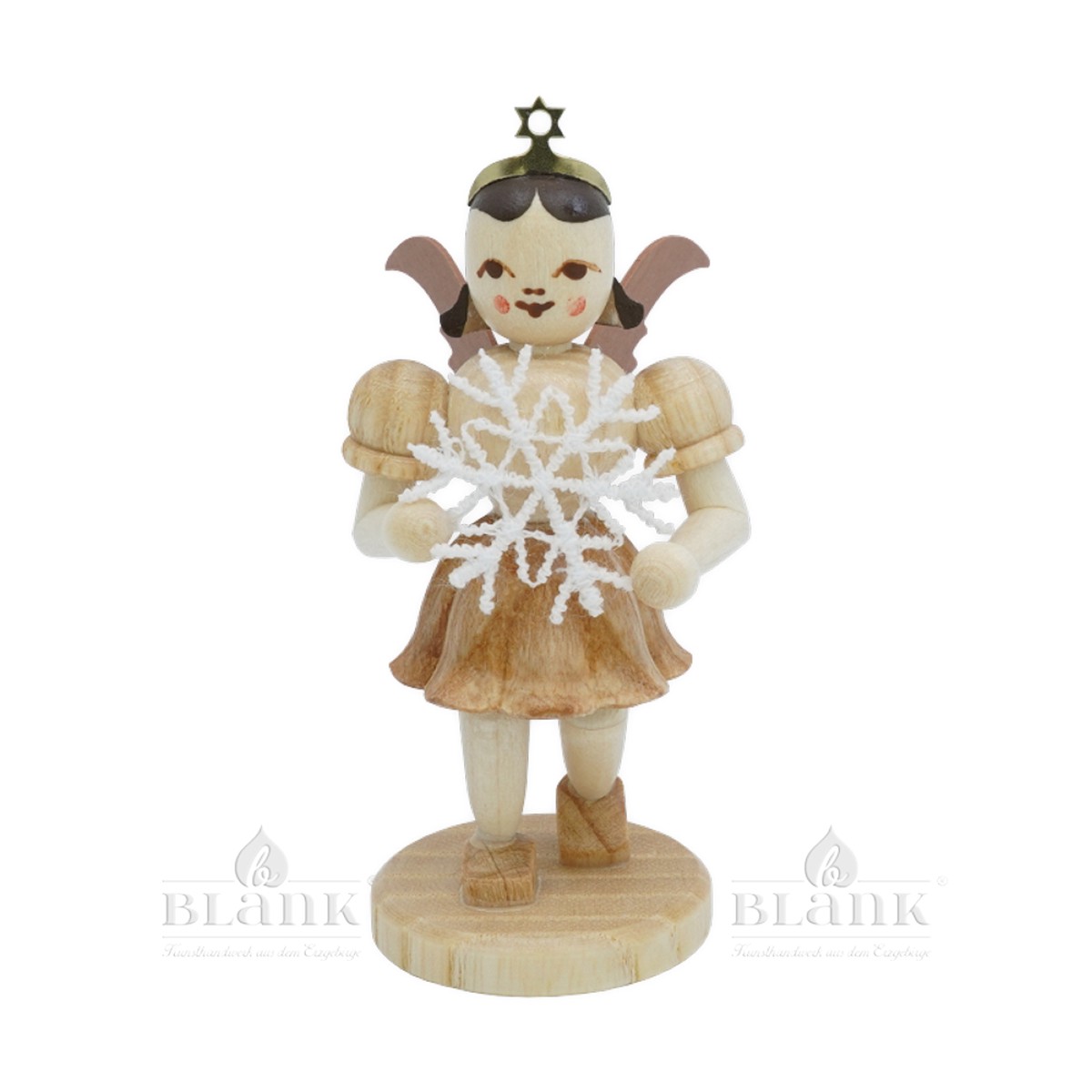 Blank short-skirted angel with snowflake Plauen lace