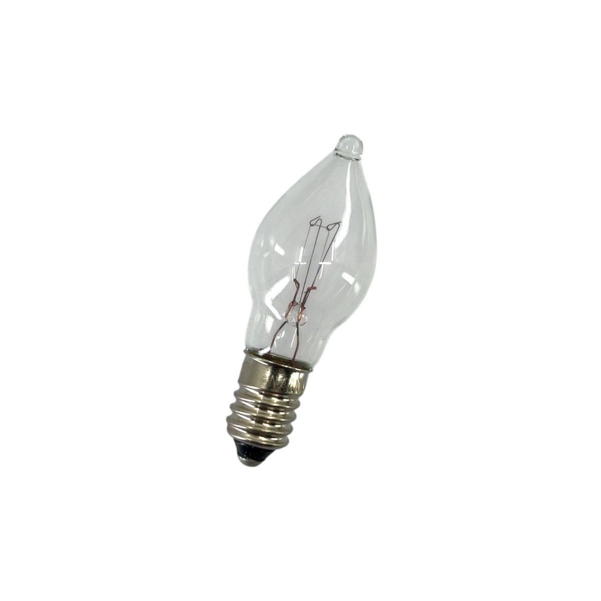 Pointed candle teardrop shape 3W/E10 various voltages, clear