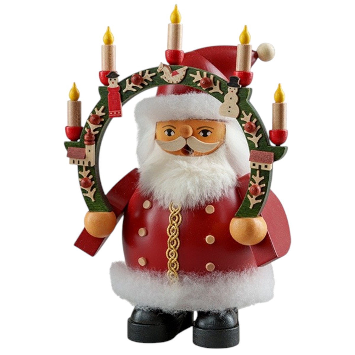 Ruchermann Weihnachtsmann mit Kerzenbogen, verschiedene Grssen