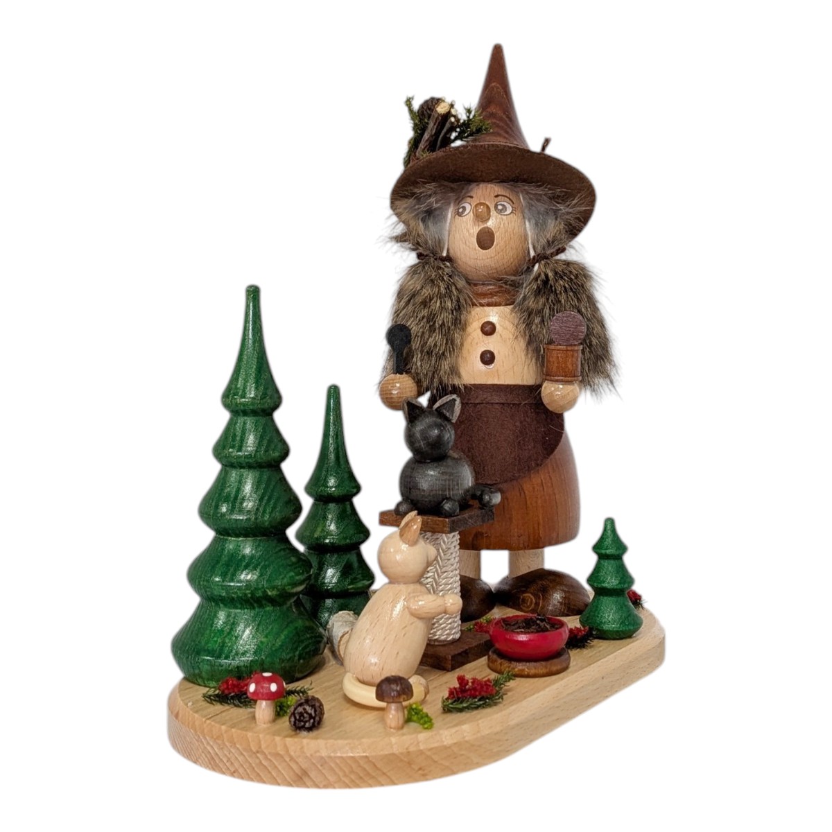 Smoking figure gnome woman cat lover