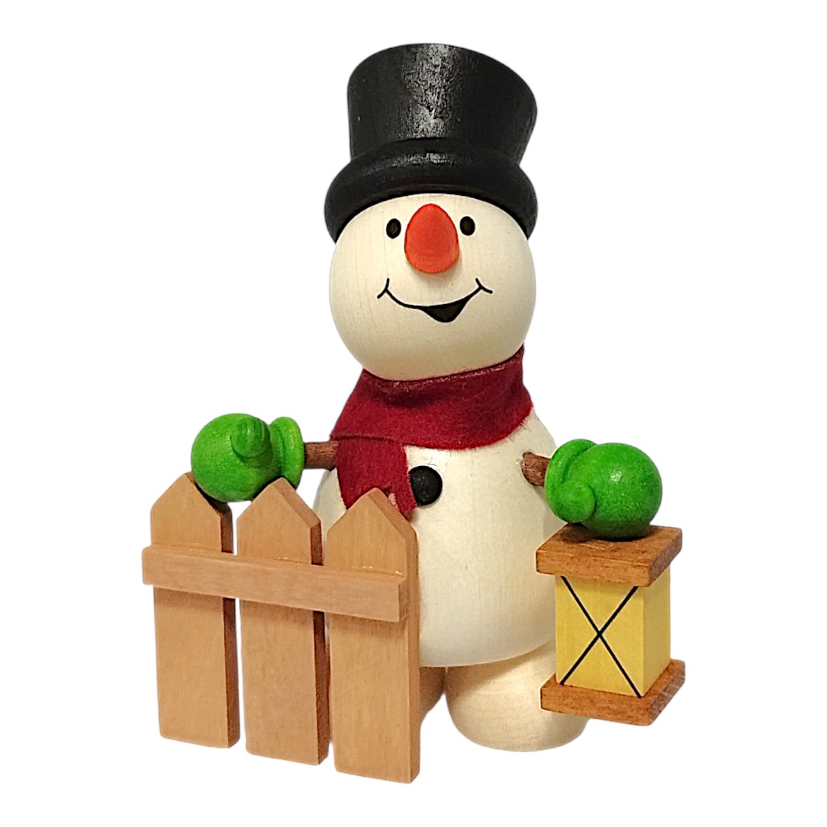 Snowman with fence and lantern