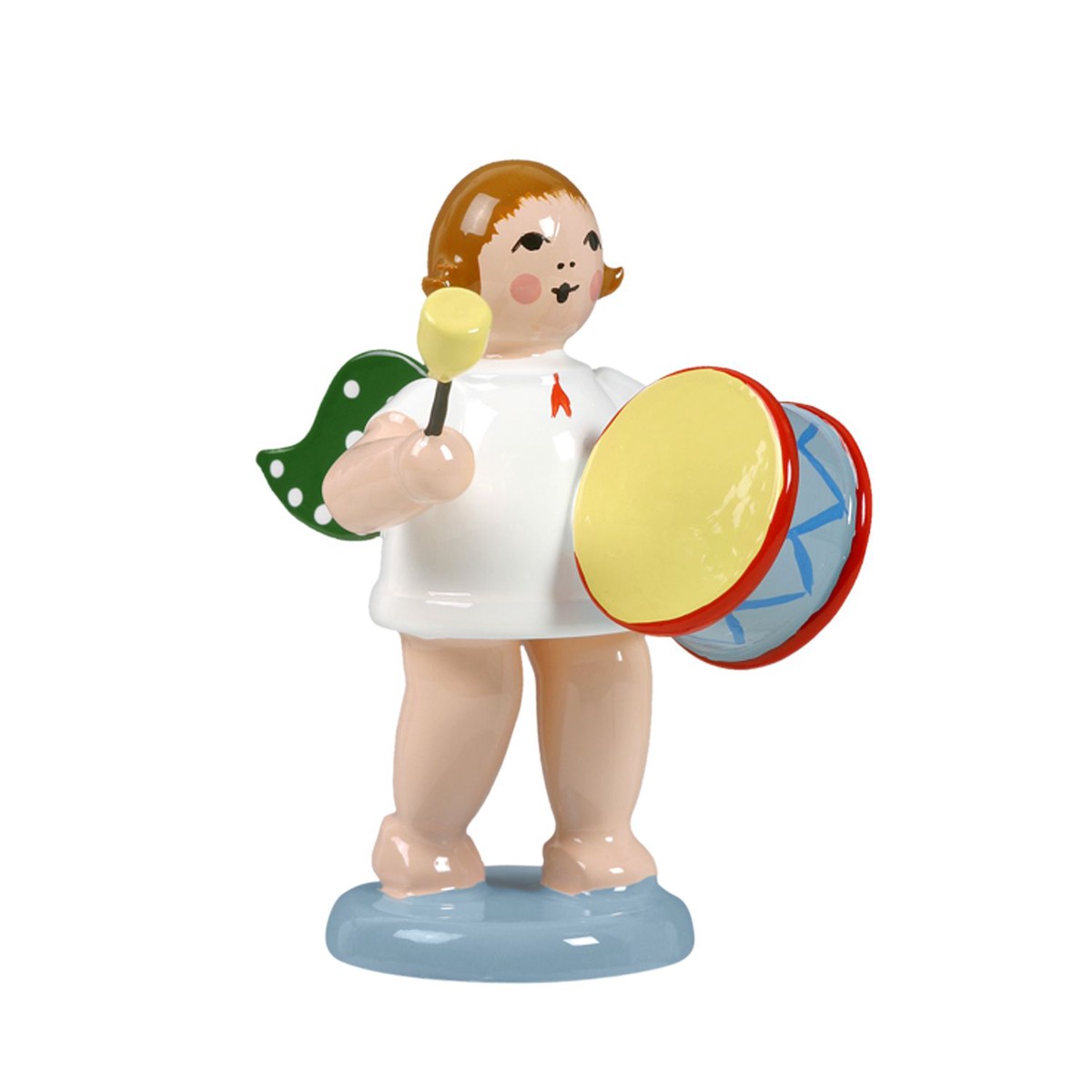 Angel with a large drum, without a crown