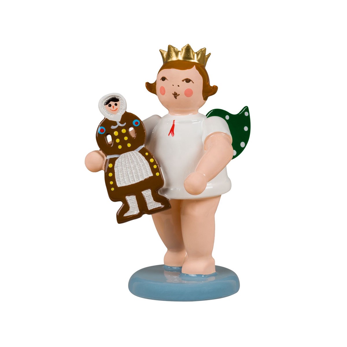 Angel with market figure  gingerbread woman with crown