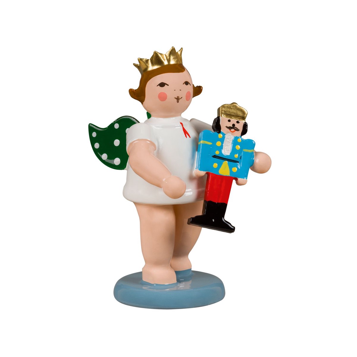 Angel with Olbernhauer market figure  nutcracker with crown