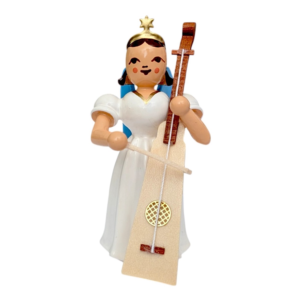 Blank angel musician with a tromba marina, colored