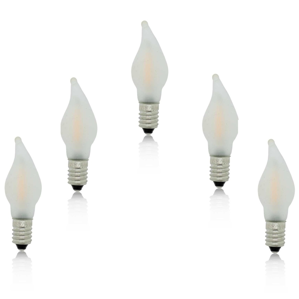 Filament LED flame candle 0.2W/E10 various voltages, matt
