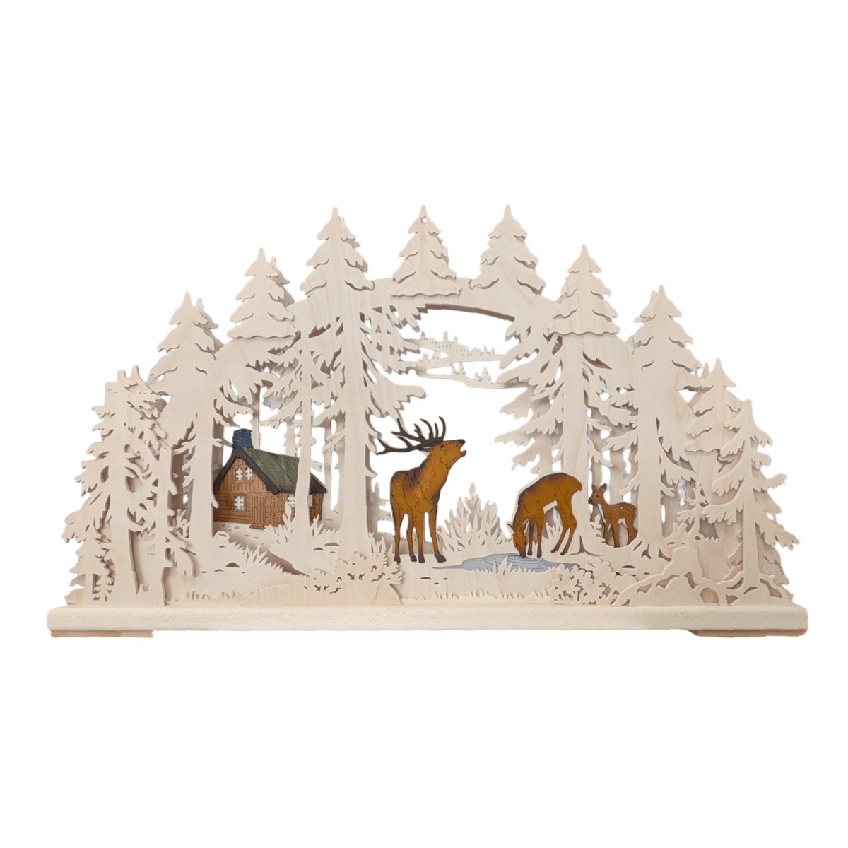 Large Christmas Feeding in the Forest Candle Arch