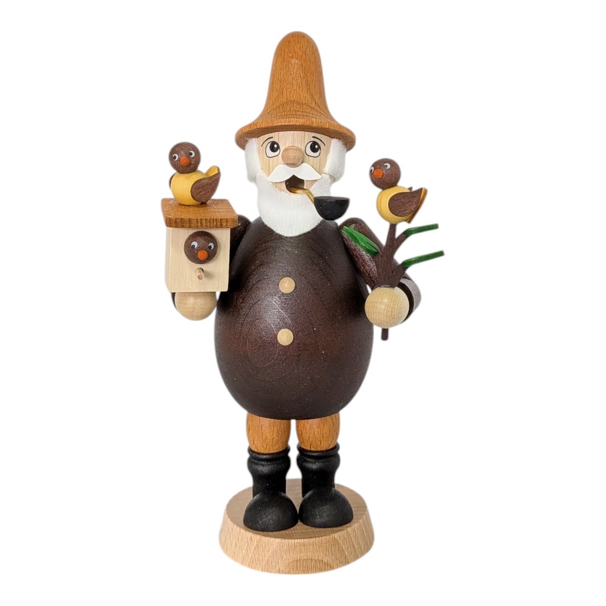 Smoker gnome with birdhouse and branch, colored