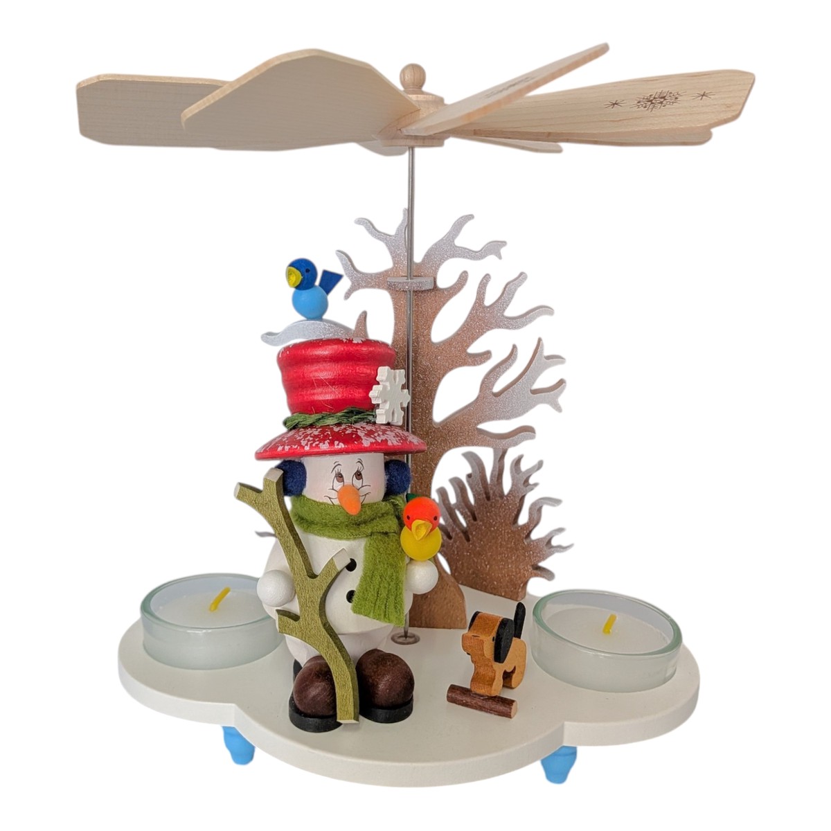 Tealight pyramid, micro gnome, snowman