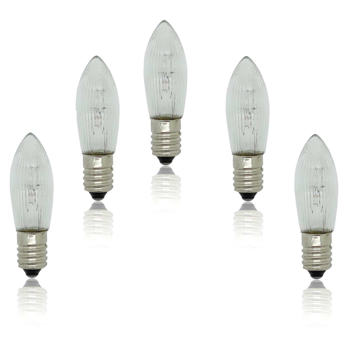 Top candle ribbed 3W/E10 various voltages