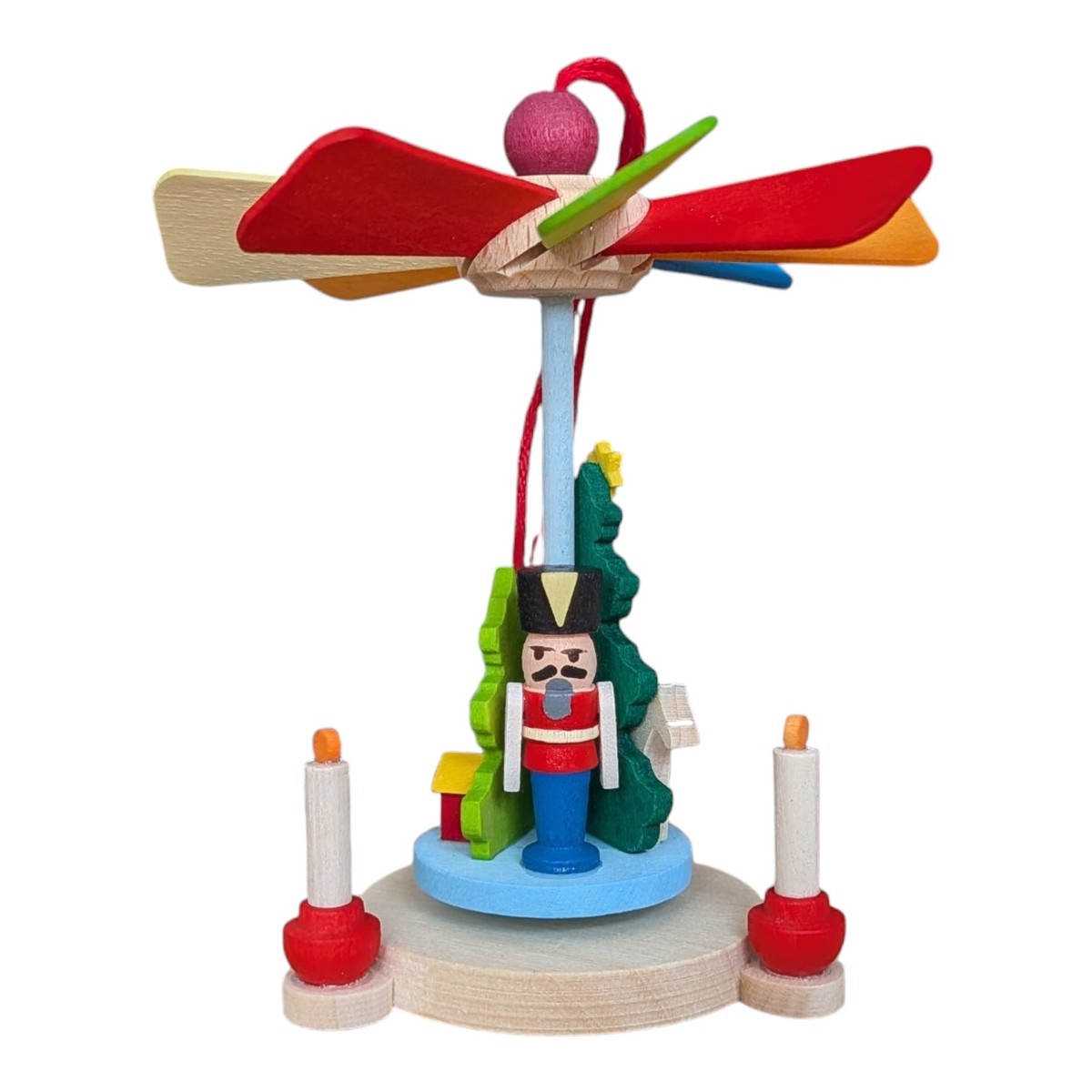 Tree ornaments, pyramid, and nutcracker