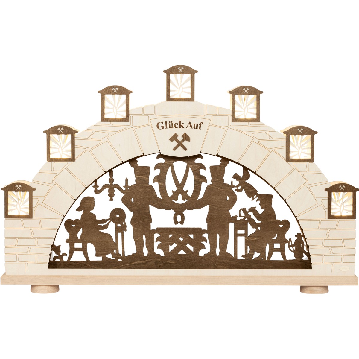 LED candle arch Erzgebirge XL, 7-flame