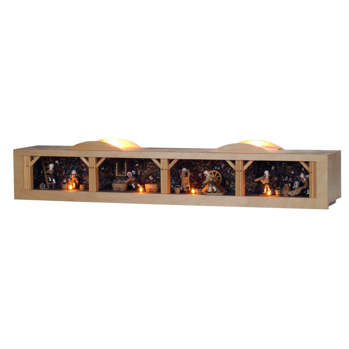 Original Erzgebirge candle arch base with reel-man