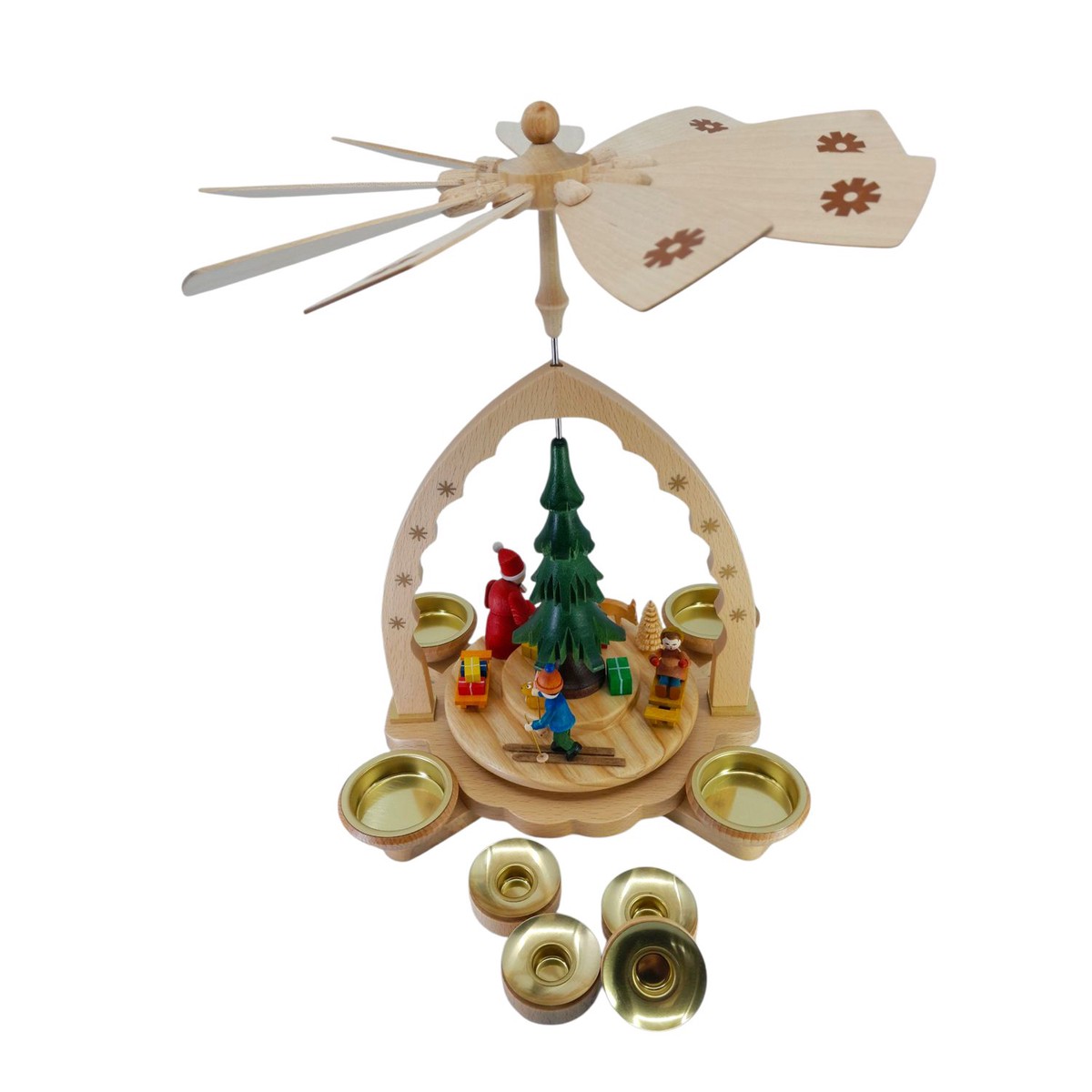 Pyramid Christmas forest colorful for tealight and candles