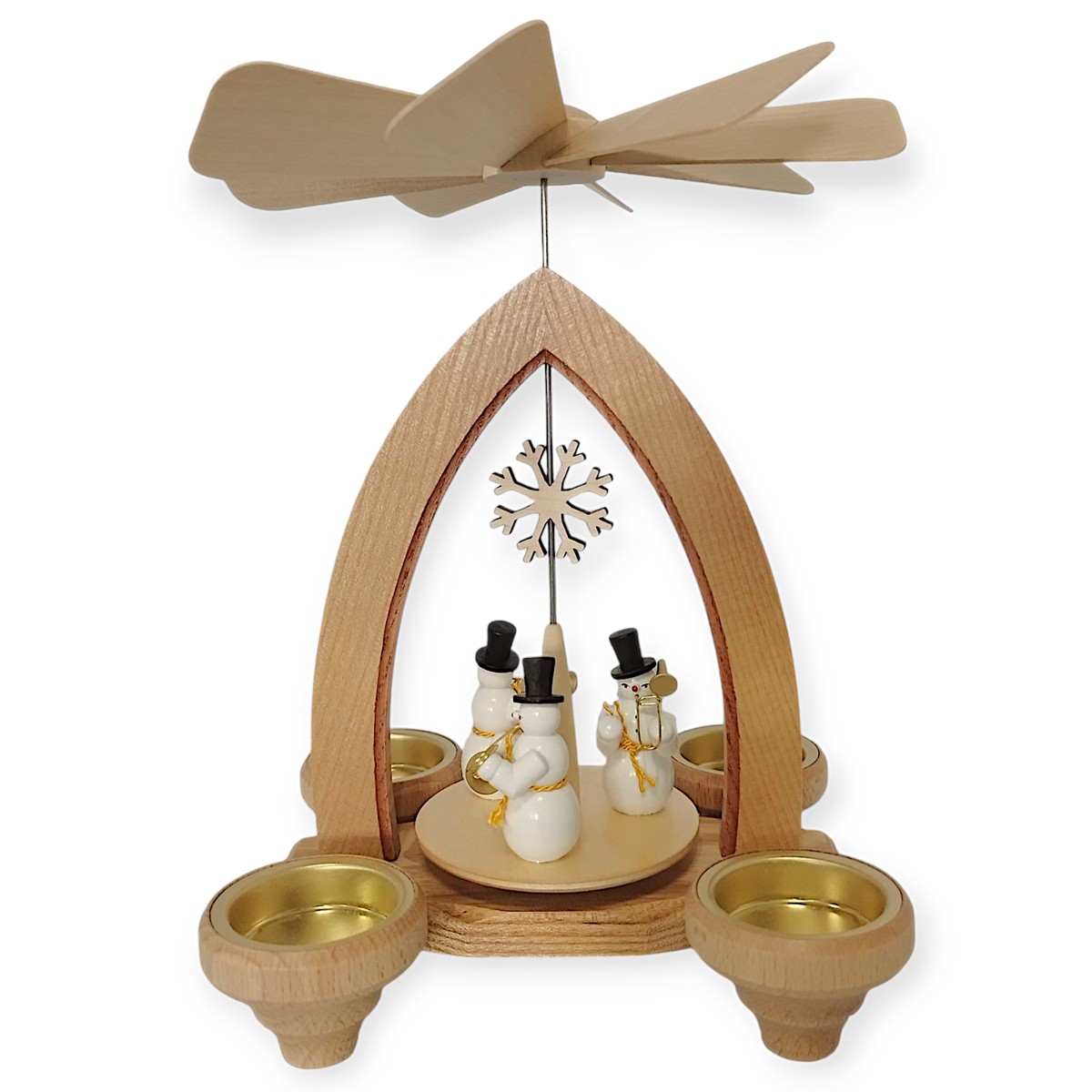 Pyramid for tea lights snowman musician