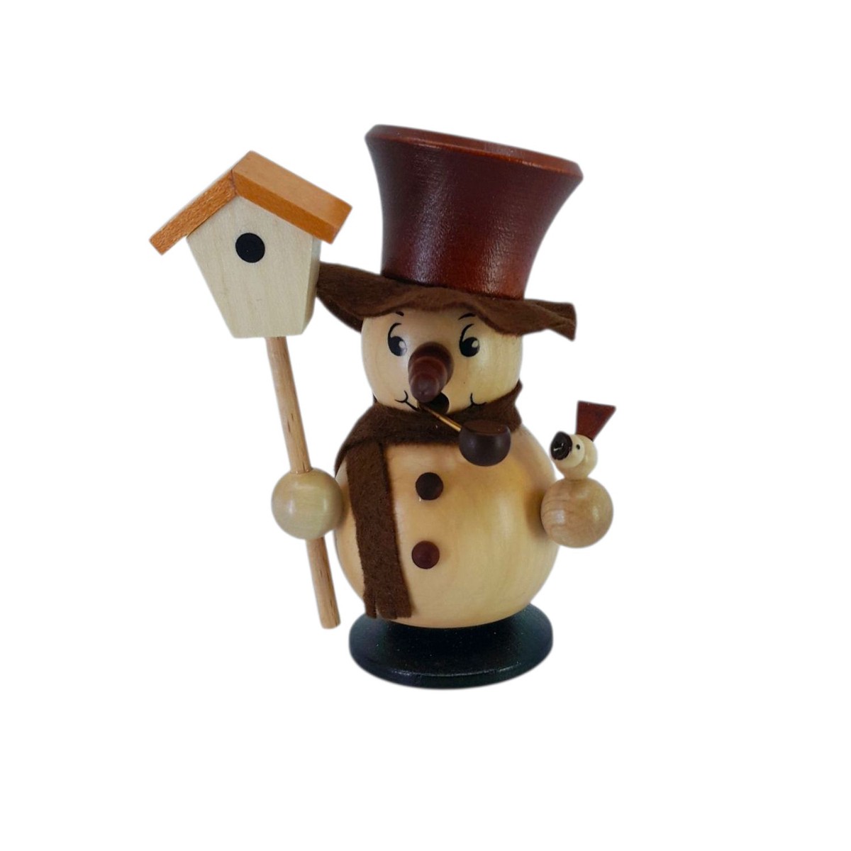 Smoker Snow Boy with Birdhouse Natural
