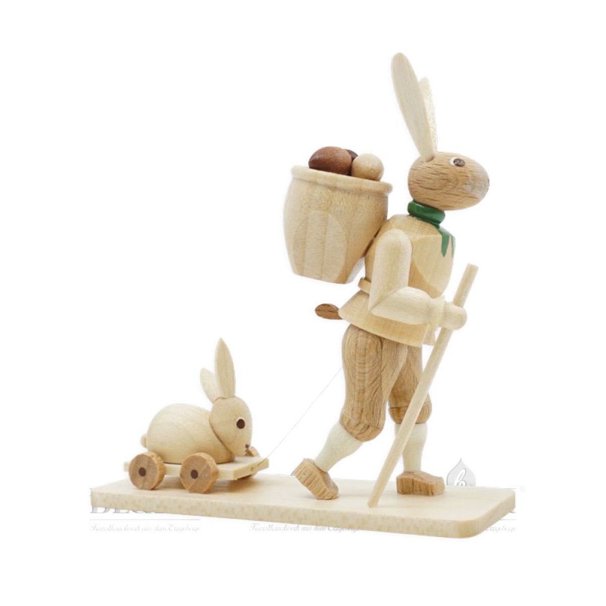 Blank Easter bunny with basket, natural