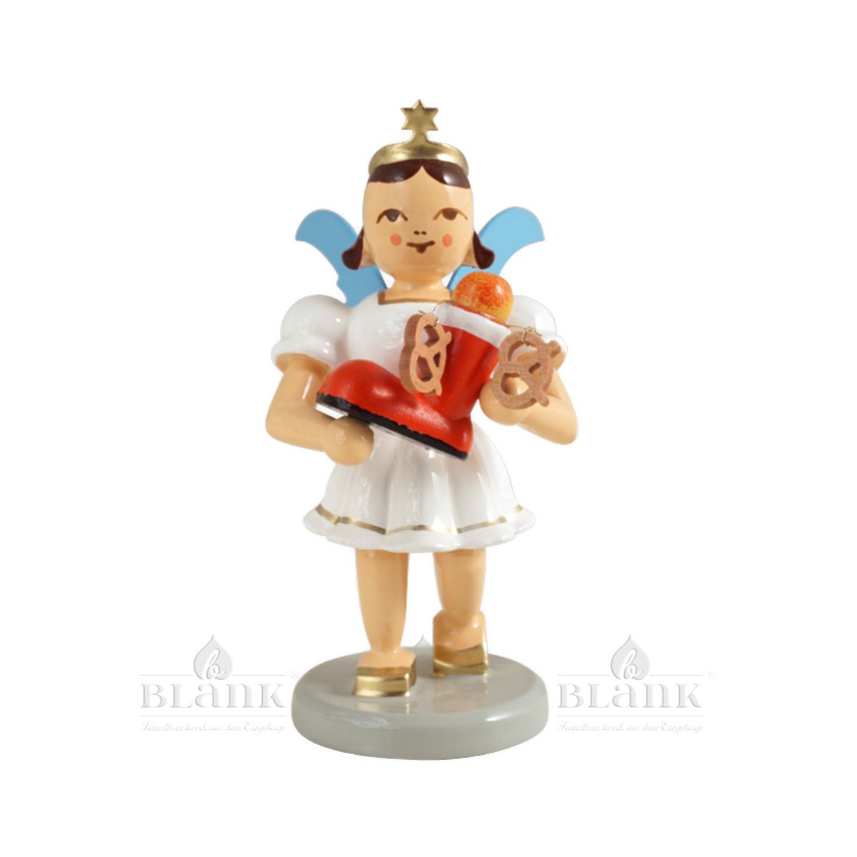 Blank short skirt angel with Santa boot, colored