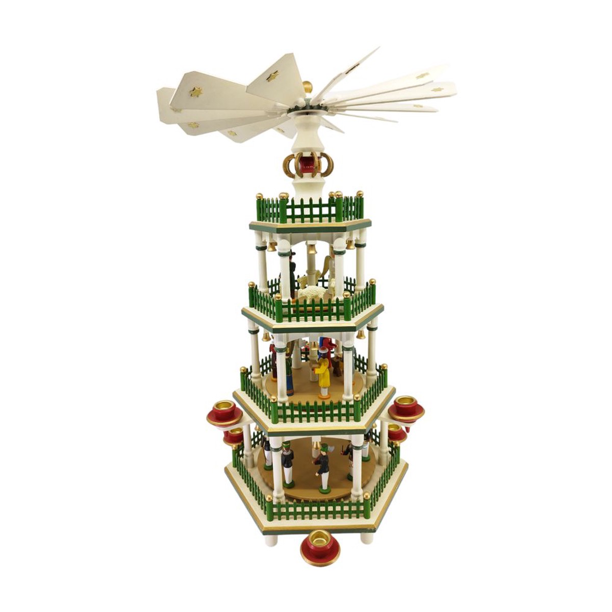 Pyramid miners train, white-green, 4 floors
