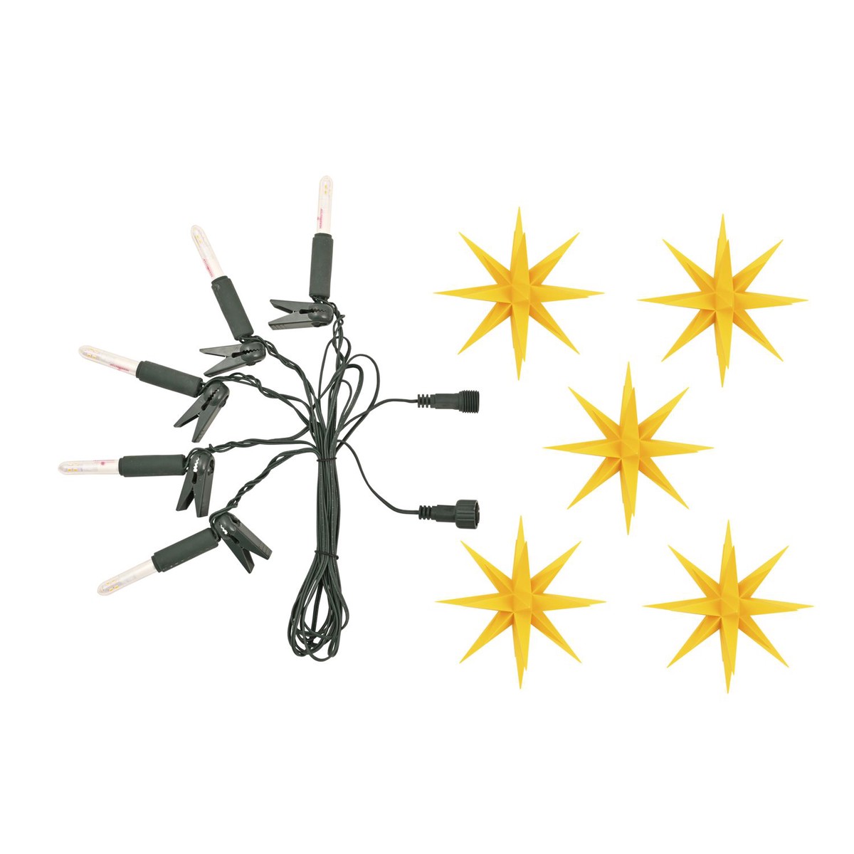 Herrnhuter 5-Star Chain & Expansion Set yellow with LED