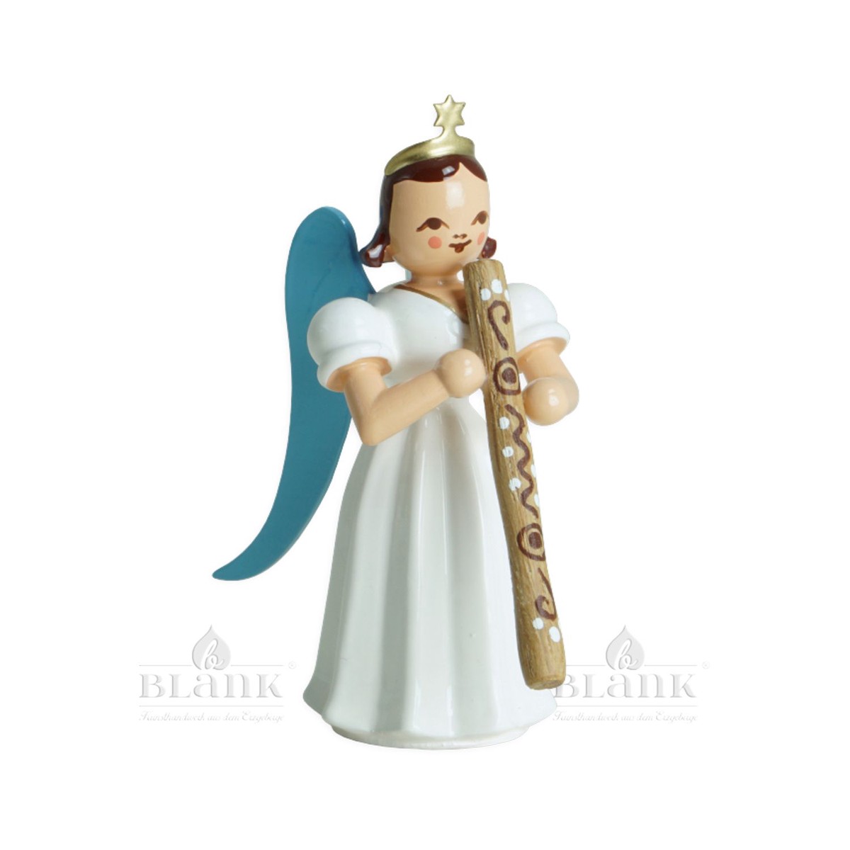 long-robed angel with didgeridoo, colored