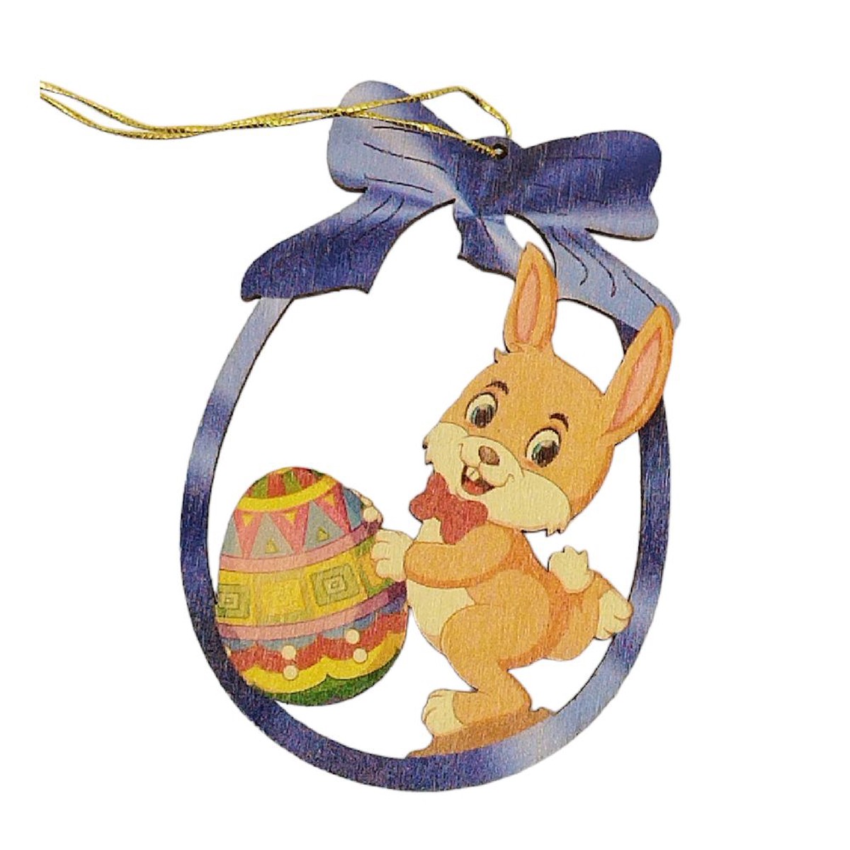 Erzgebirge tree hanging Easter bunny with egg