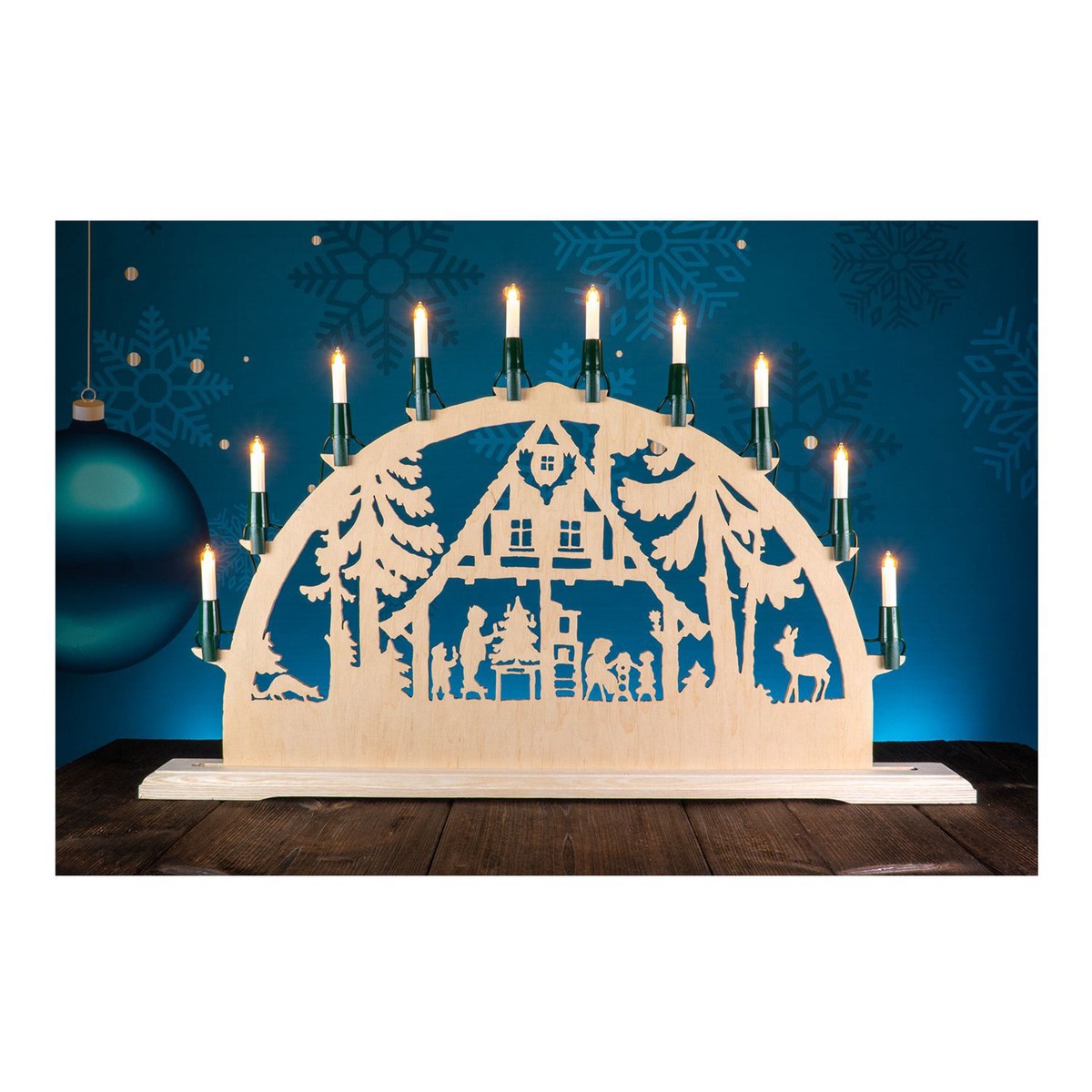 Narva candle arch chain with 7 mini candles, white
