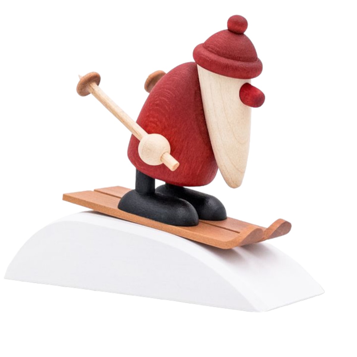 Santa Claus on skis with hill, miniature set 8