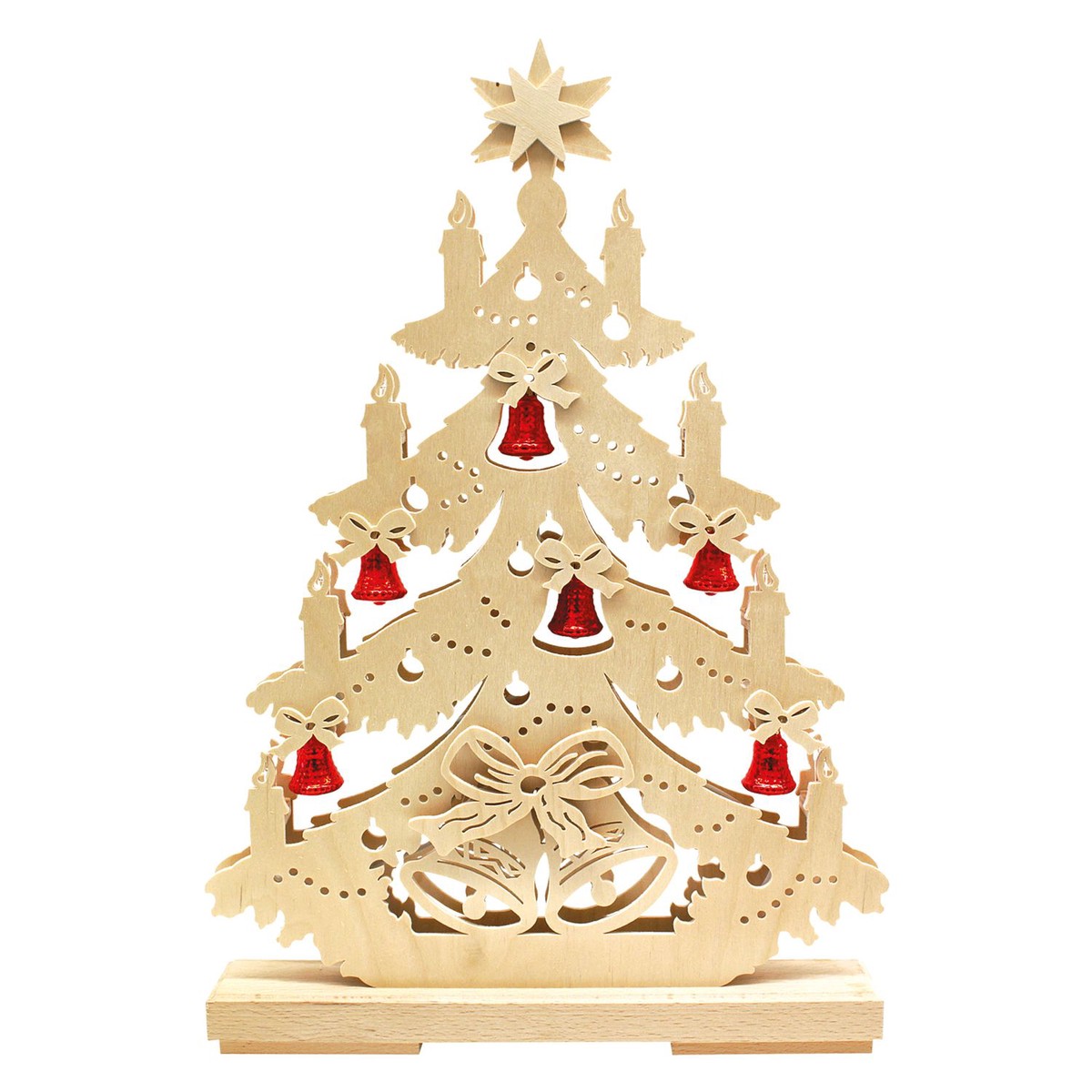 Christmas tree with 6 red bells