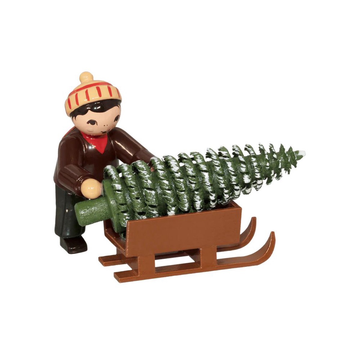 Tree thief boy with sled, beige
