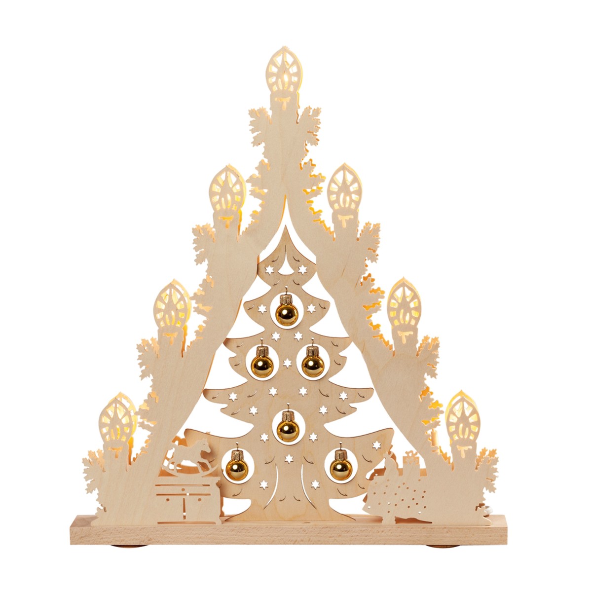 Lights lace 7 flg. tree with golden balls