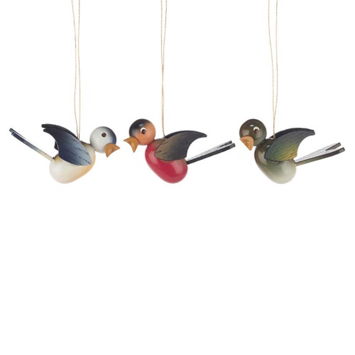 Hanging birds colored (6 pieces)