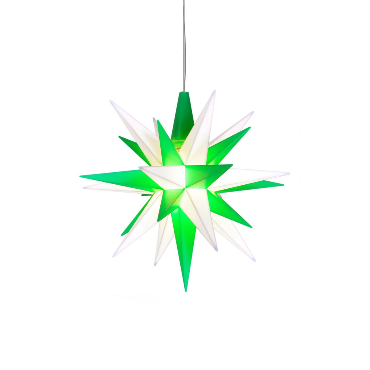 Moravian Star plastic 13cm green / white