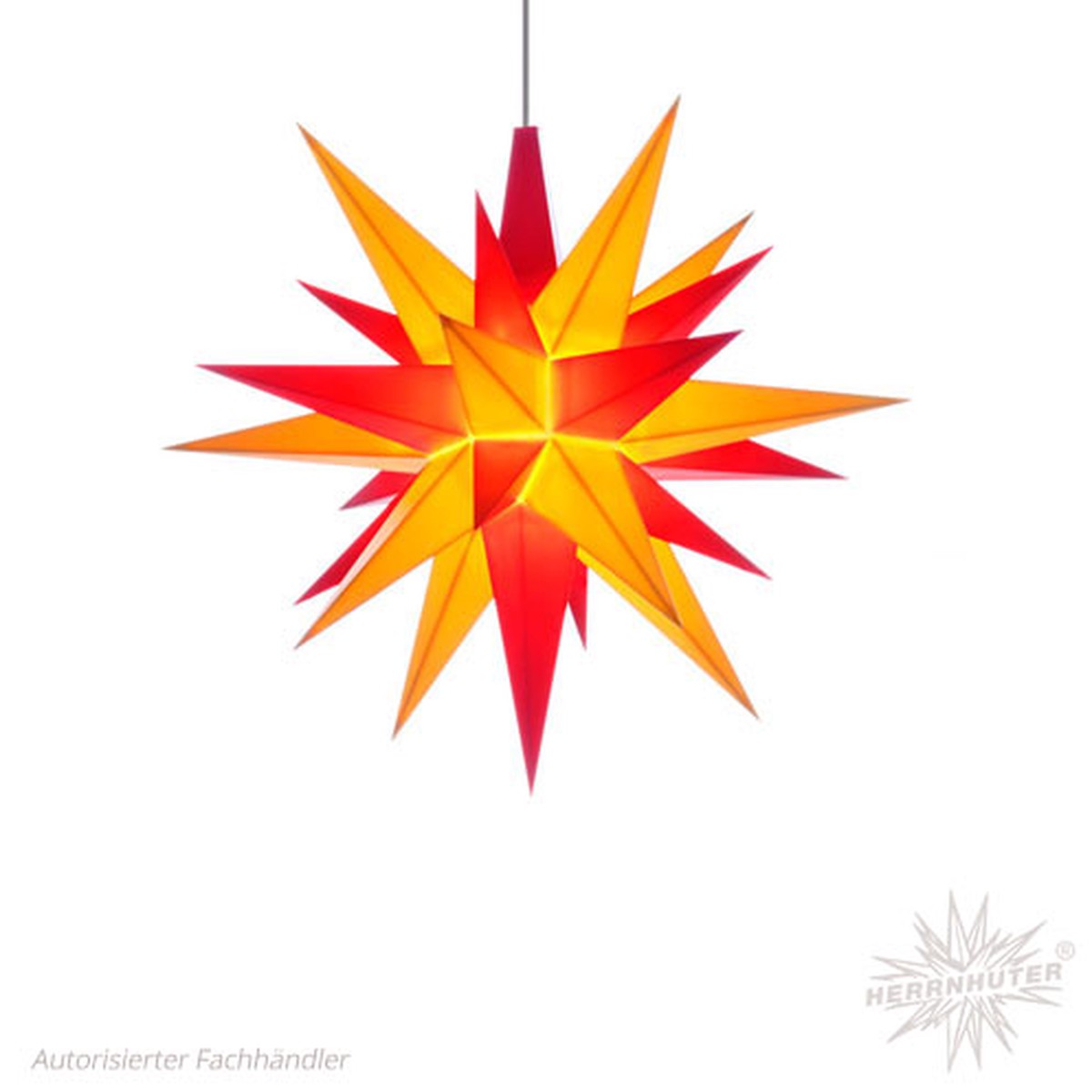 Moravian plastic star 13cm, yellow/red