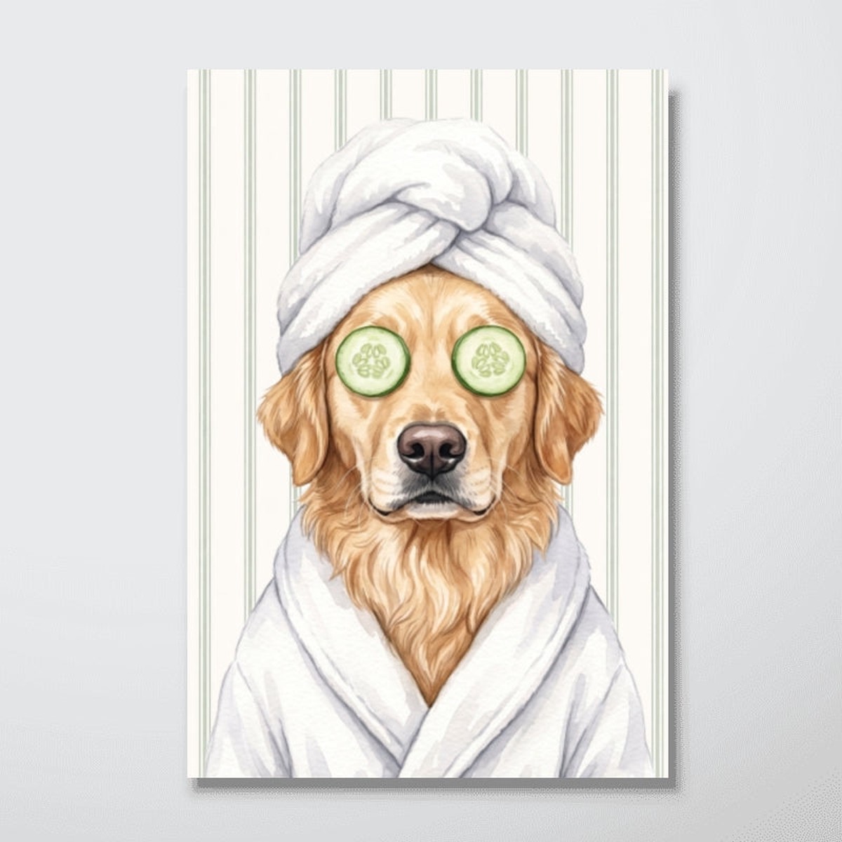 Custom Bathroom Pet Portrait From Photo - Personalized Poster - Funny Bathroom Decor For Pet Lovers - 8"x12"