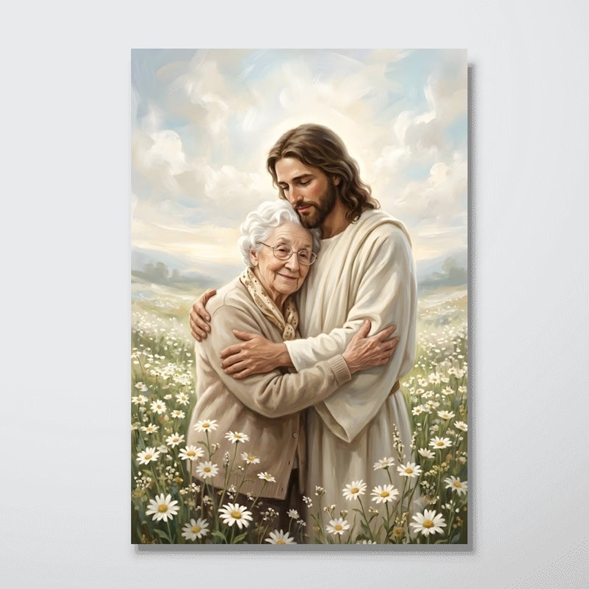 Safe in His Arms Photo Upload - Personalized Posters - Wall Decor, Christian Home Decor for Living, Prayer Room - 8"x12"