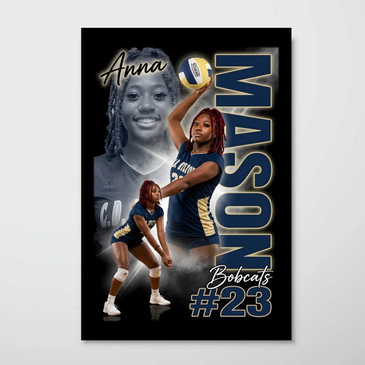 Custom Player Sport - Personalized Poster - Football Baseball Basketball Wall Art, Gift for Him, Boys Girls Room Decor - 8"x12"