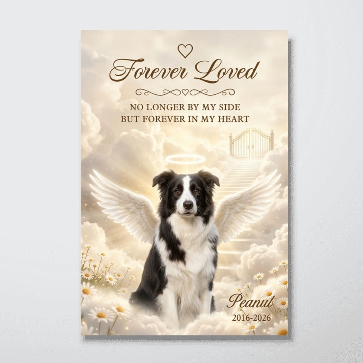 Forever Loved Dog Cat Angel Memorial - Personalized Poster - Memorial Gift, Gift For Pet Lovers - 8"x12"