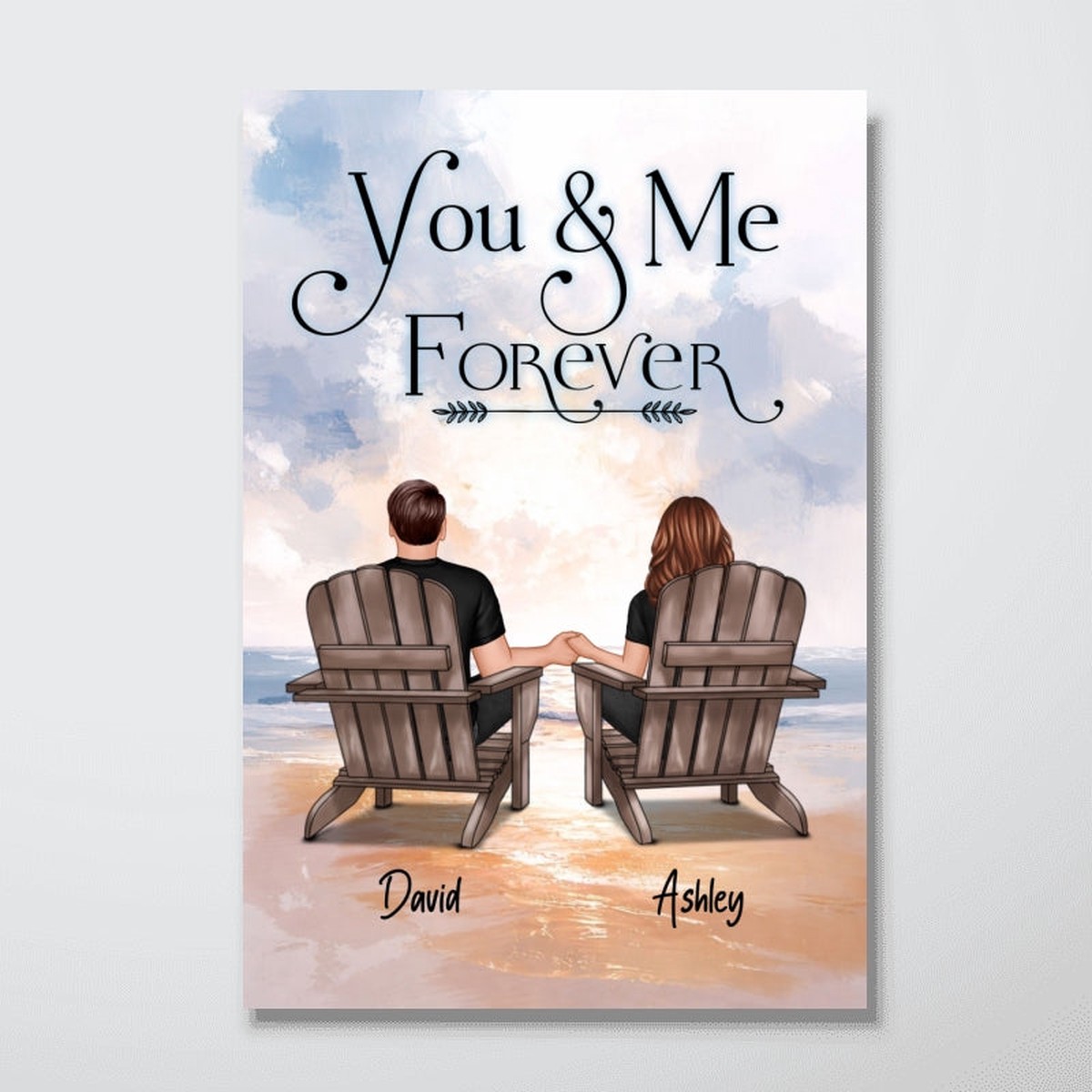 You & Me Forever - Personalized Poster - Gift for Couple, for Him, for Her - 8"x12"