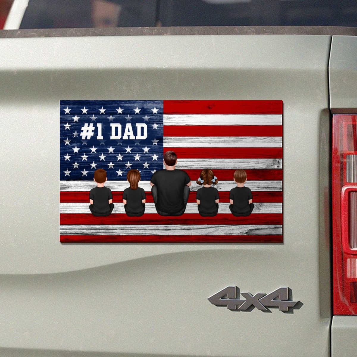 #1 Dad, Best Dad Ever Personalized Car Magnet, Gift For Dad - 7.5''  4.5'' | 1 Car Magnet