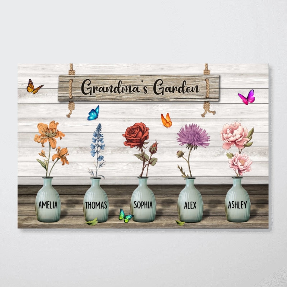 [FREE DELIVERY - Limited Time Offer] Custom Birth Month Flowers Poster, Gift For Grandma, Mom, Auntie - 12"x8"