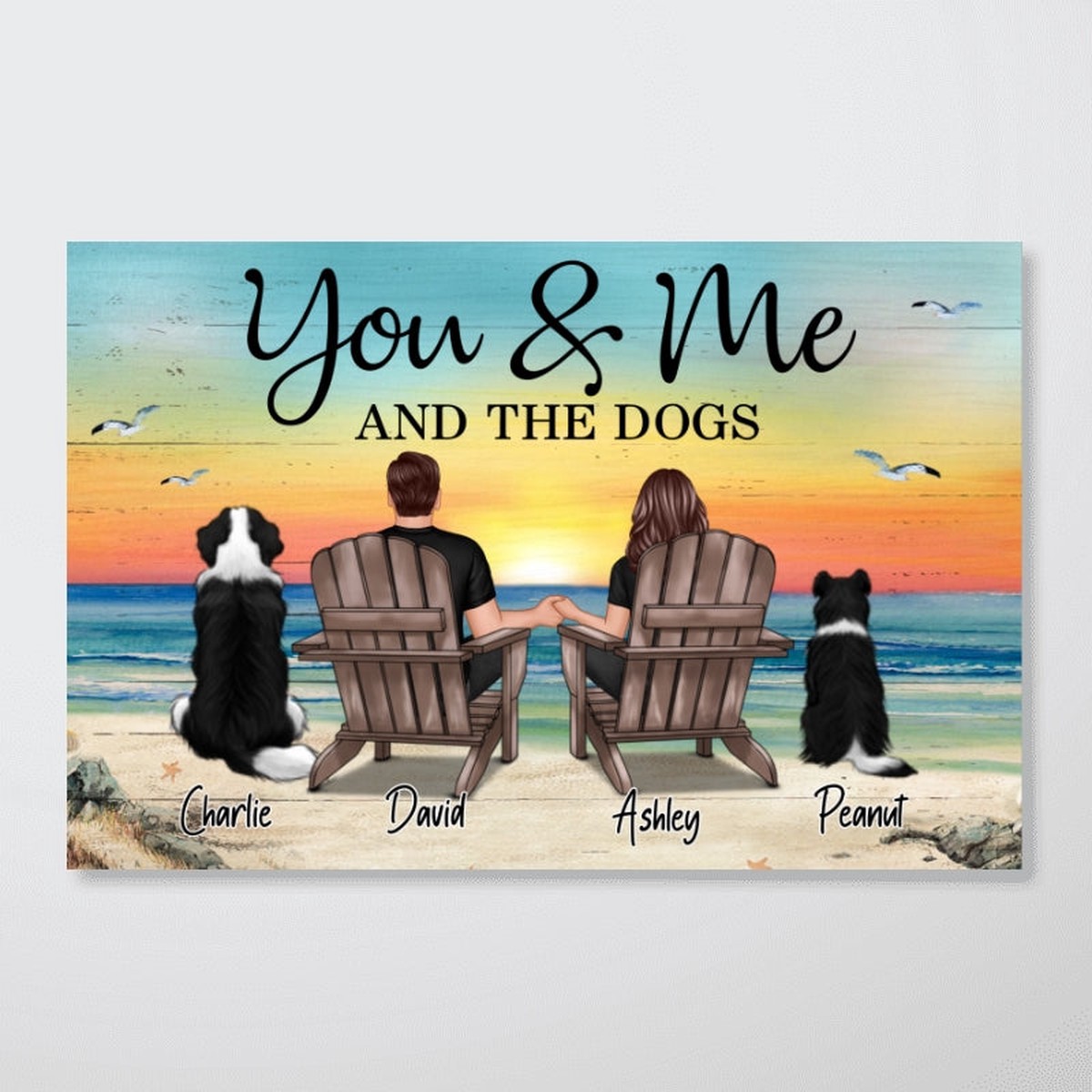 You Me And The Dogs Cats Personalized Poster, Heartfelt Anniversary Gift For Dog Lovers, Gift For Cat Lovers - 12"x8"