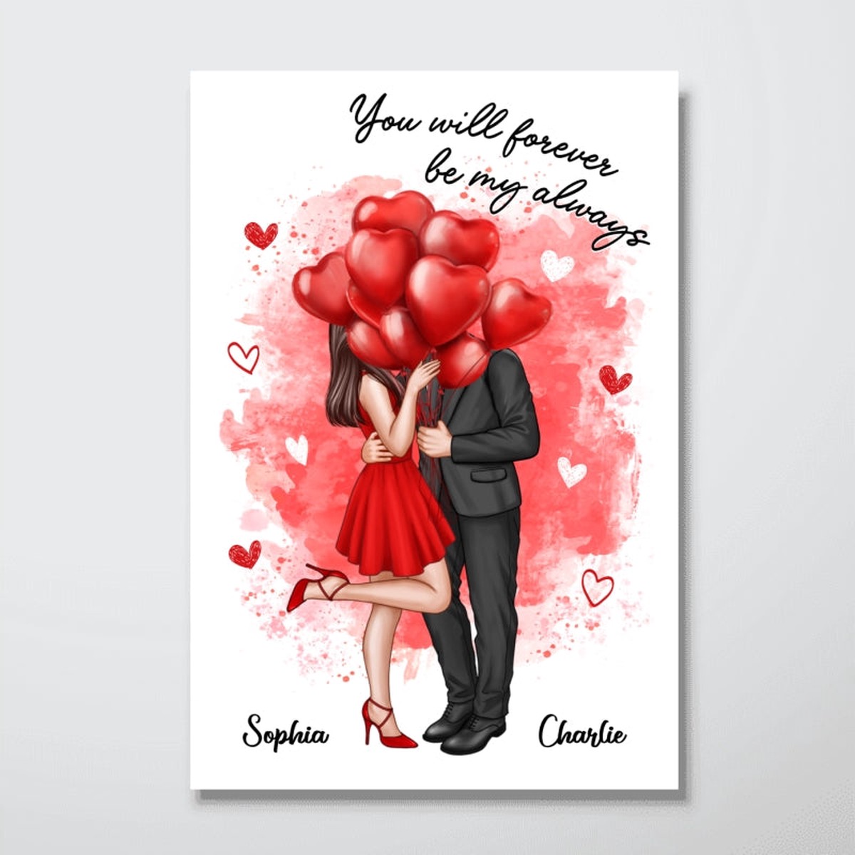 You Will Forever Be My Always Couple Valentines Gift Personalized Vertical Poster - 12x18