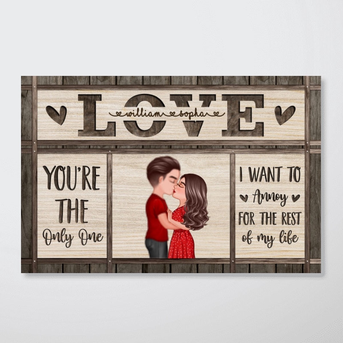 You Are The Only One Couple Kissing Love Personalized Horizontal Poster - 18x12