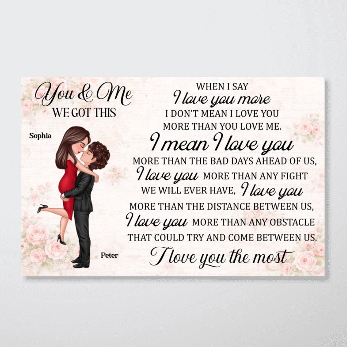You & Me We Got This Couple - Personalized Poster - Gift for Couple - 12"x8"