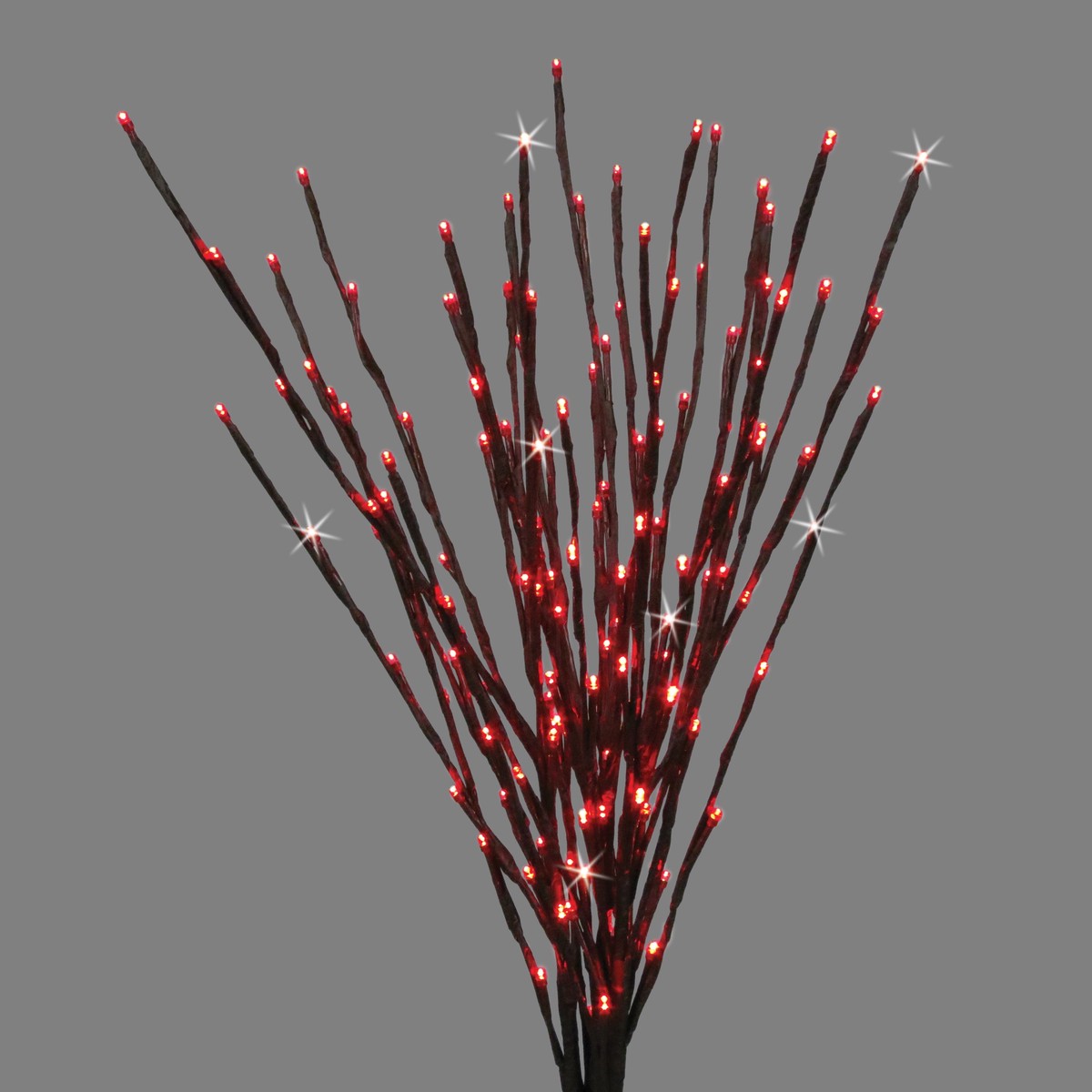 36" LED Twinkle Burst Twig Bush Wire Decor - Red & Warm White