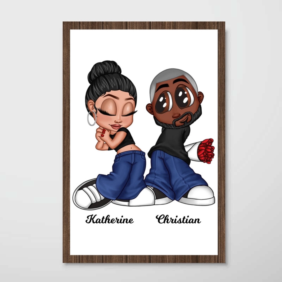 Y2K Couple Personalized Poster, Unique Valentine's Day Gift For Him, Gift For Her - 12x18