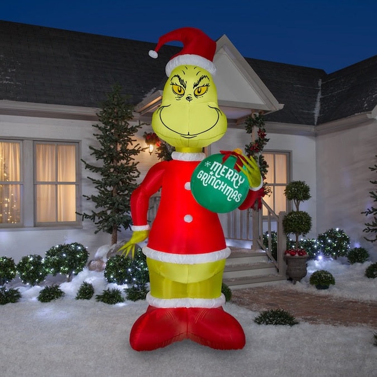 11' Dr. Seuss's Grinch with Grinchmas Ornament Airblown Inflatable