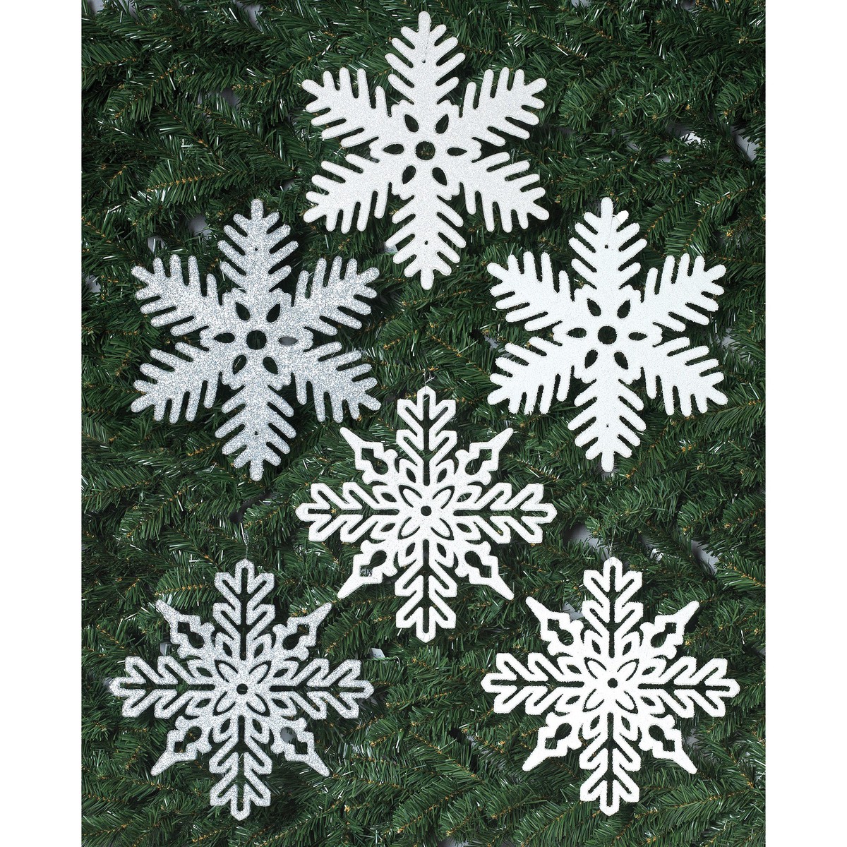 11" Plastic Glitter Snowflake Ornament