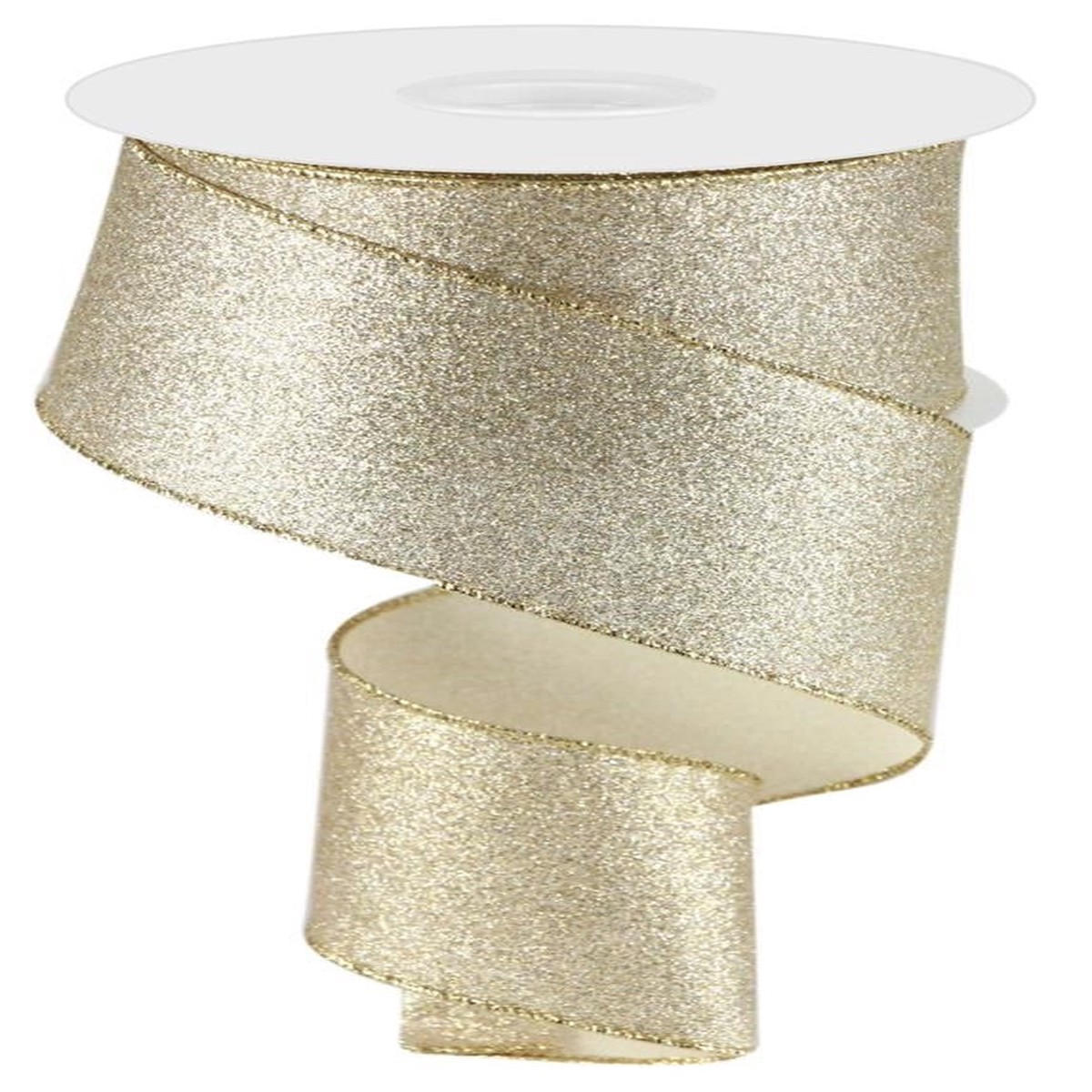10 Yards of Champagne Shimmer Glitter Ribbon